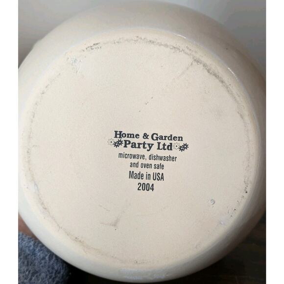 Vintage Home & Garden Party Fruit Pattern Bean Pot Casserole Crock W/ Lid 2004 - Picture 9 of 11